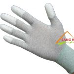 găng tay chống tĩnh điện thun trắng phủ pu đầu ngón