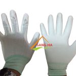 găng tay phòng sạch thun trắng phủ pu lòng bàn tay