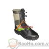 Ủng vải bố Việt Ý xanh rêu cột dây có dây kéo