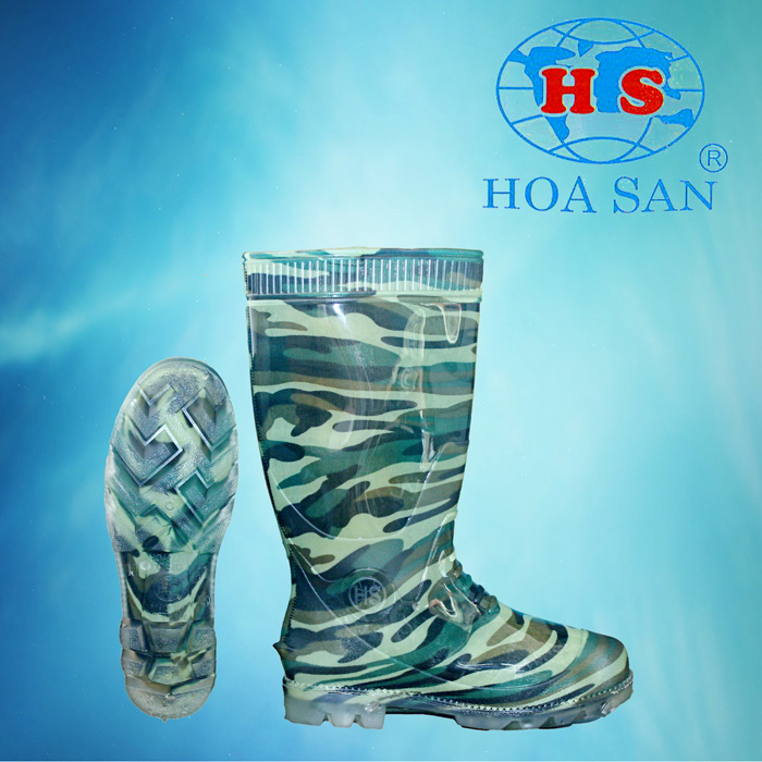 Ủng nam rằn ri đế trắng HS-05